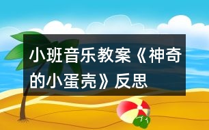 小班音樂教案《神奇的小蛋殼》反思