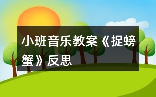 小班音樂教案《捉螃蟹》反思