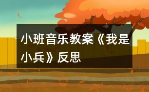 小班音樂教案《我是小兵》反思