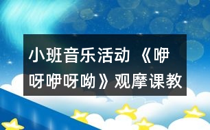 小班音樂活動 《咿呀咿呀呦》觀摩課教案及說課稿