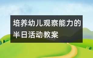 培養(yǎng)幼兒觀察能力的半日活動(dòng)教案