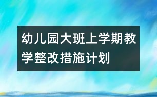 幼兒園大班上學(xué)期教學(xué)整改措施計(jì)劃