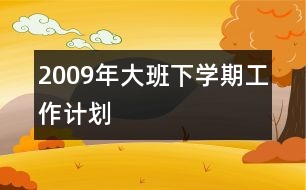 2009年大班下學(xué)期工作計劃