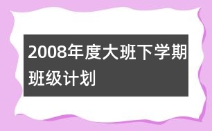 2008年度大班下學(xué)期班級計(jì)劃