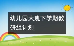 幼兒園大班下學(xué)期教研組計劃