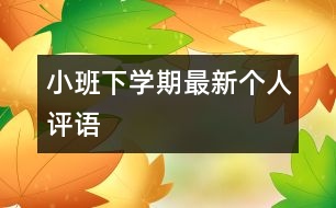 小班下學期最新個人評語