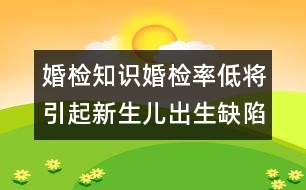 婚檢知識：婚檢率低將引起新生兒出生缺陷的增加