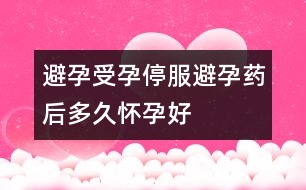 避孕受孕：停服避孕藥后多久懷孕好