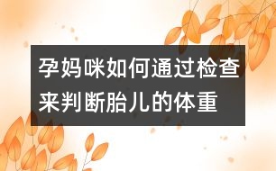 孕媽咪如何通過(guò)檢查來(lái)判斷胎兒的體重