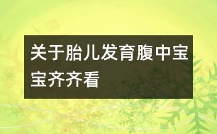 關(guān)于胎兒發(fā)育：腹中寶寶齊齊看