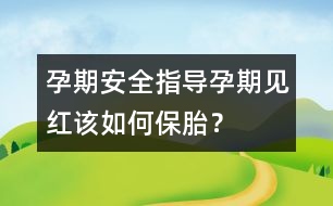 孕期安全指導(dǎo)：孕期“見紅”該如何保胎？