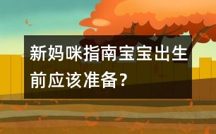 新媽咪指南：寶寶出生前應(yīng)該準(zhǔn)備？