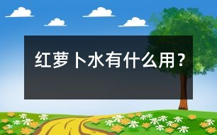 紅蘿卜水有什么用？