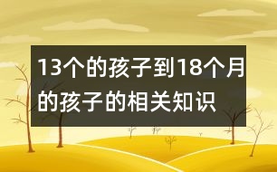 13個(gè)的孩子到18個(gè)月的孩子的相關(guān)知識(shí)