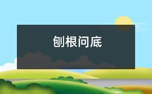 刨根問(wèn)底