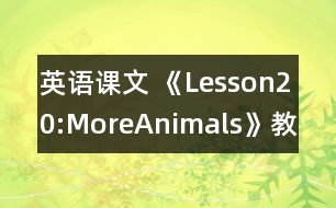 英語課文 《Lesson20:MoreAnimals》教學設計