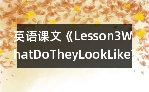 英語課文《Lesson3：WhatDoTheyLookLike?》教學(xué)設(shè)計