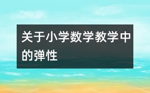 關于小學數(shù)學教學中的彈性