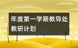 年度第一學(xué)期教導(dǎo)處教研計劃