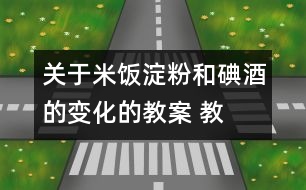 關(guān)于米飯、淀粉和碘酒的變化的教案 教學設計  新教科版六年級下冊科學教案