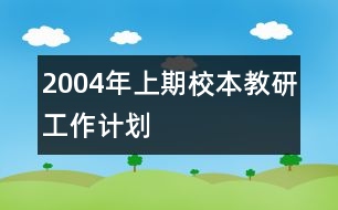 2004年上期校本教研工作計(jì)劃