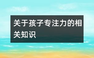 關于孩子專注力的相關知識