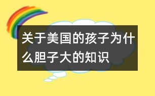 關于美國的孩子為什么膽子大的知識