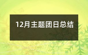 12月主題團日總結(jié)