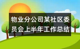 物業(yè)分公司某社區(qū)委員會上半年工作總結(jié)