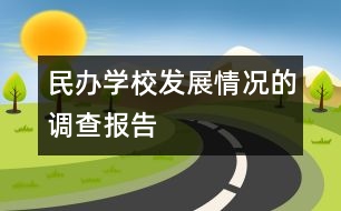 民辦學(xué)校發(fā)展情況的調(diào)查報(bào)告