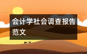 會(huì)計(jì)學(xué)社會(huì)調(diào)查報(bào)告范文