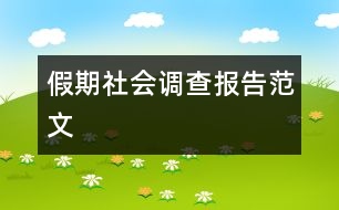 假期社會(huì)調(diào)查報(bào)告范文