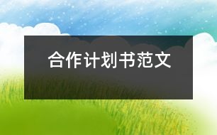 合作計(jì)劃書范文