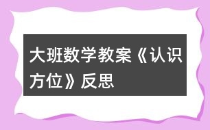 大班數(shù)學(xué)教案《認(rèn)識(shí)方位》反思