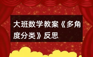 大班數(shù)學(xué)教案《多角度分類》反思