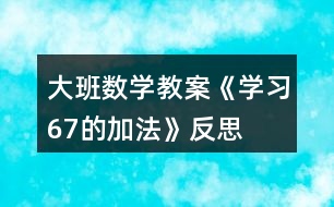 大班數(shù)學(xué)教案《學(xué)習(xí)6、7的加法》反思