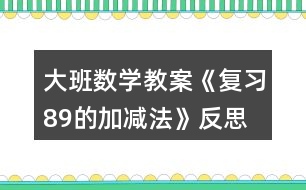 大班數(shù)學(xué)教案《復(fù)習(xí)8、9的加減法》反思