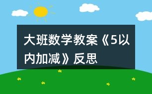 大班數學教案《5以內加減》反思