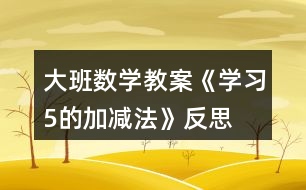 大班數(shù)學(xué)教案《學(xué)習(xí)5的加減法》反思