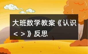 大班數(shù)學(xué)教案《認識“＜”、“＞”》反思