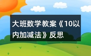 大班數(shù)學教案《10以內加減法》反思