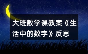 大班數(shù)學課教案《生活中的數(shù)字》反思