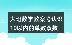 大班數(shù)學(xué)教案《認(rèn)識(shí)10以內(nèi)的單數(shù)、雙數(shù)》反思