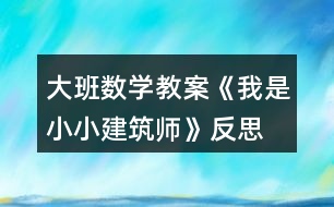 大班數(shù)學(xué)教案《我是小小建筑師》反思