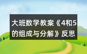 大班數(shù)學(xué)教案《4和5的組成與分解》反思