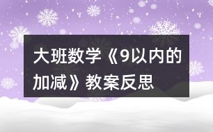 大班數(shù)學《9以內(nèi)的加減》教案反思