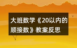 大班數(shù)學(xué)《20以內(nèi)的順接數(shù)》教案反思