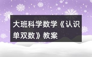 大班科學(xué)數(shù)學(xué)《認(rèn)識(shí)單雙數(shù)》教案