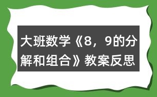 大班數(shù)學《8，9的分解和組合》教案反思