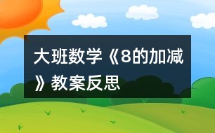 大班數(shù)學(xué)《8的加減》教案反思